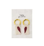 Zusss Kaart 'Happy you and me' met set van 2 sleutelhangers