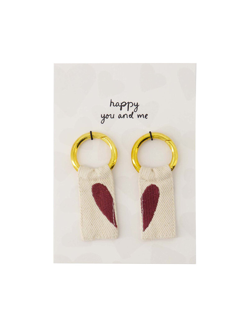 Zusss Kaart 'Happy you and me' met set van 2 sleutelhangers