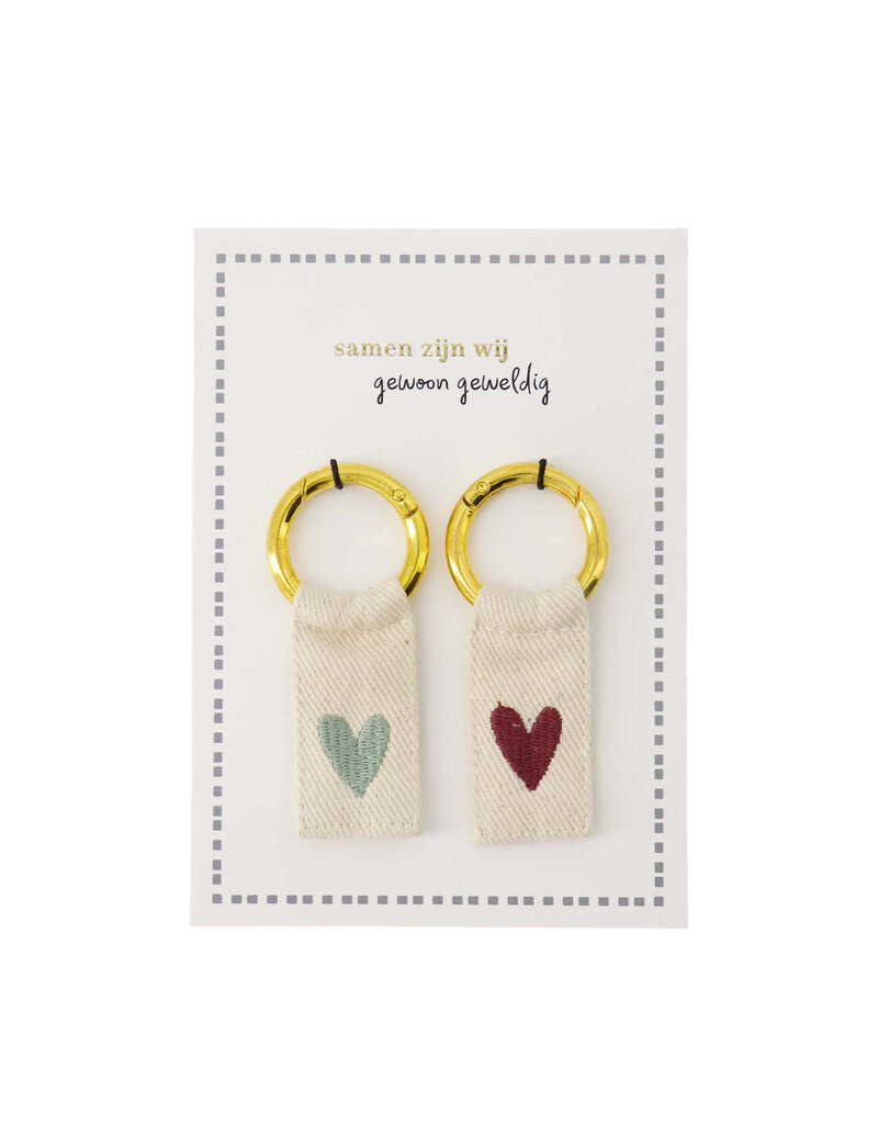 Zusss Kaart 'Samen zijn wij gewoon geweldig' met set van 2 sleutelhangers