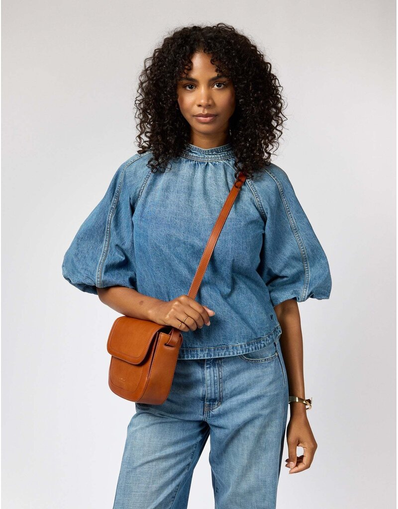 O MY BAG Nina - Dark cognac classic leather