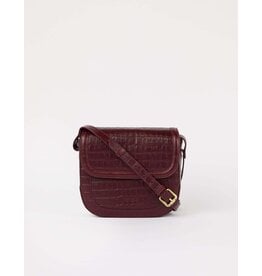 O MY BAG Nina - Dark cherry croco leather