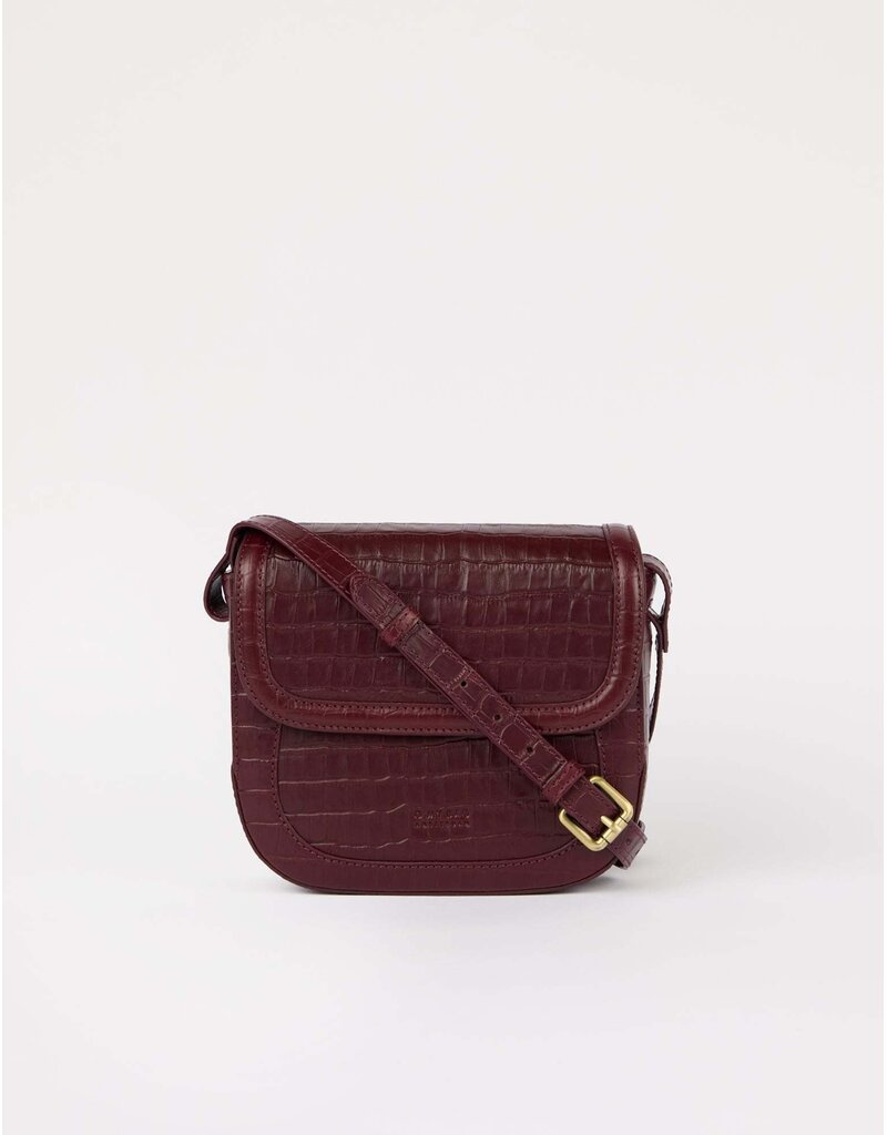 O MY BAG Nina - Dark cherry croco leather