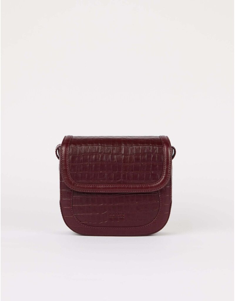 O MY BAG Nina - Dark cherry croco leather