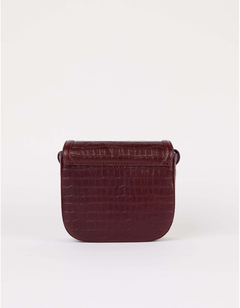 O MY BAG Nina - Dark cherry croco leather