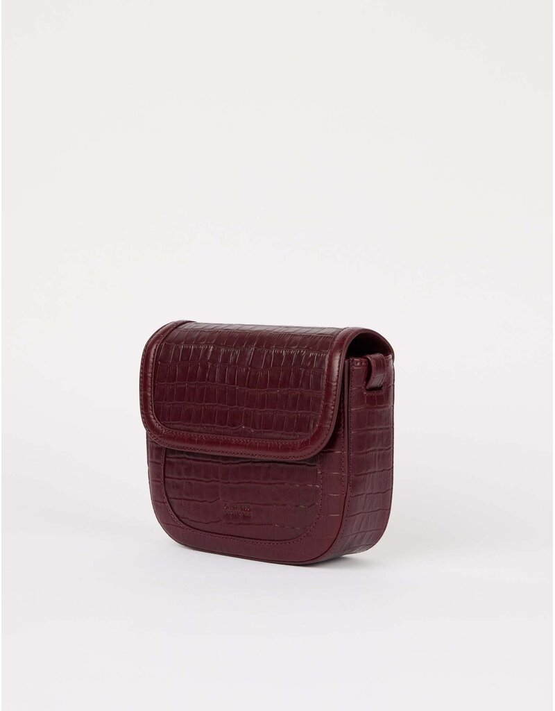 O MY BAG Nina - Dark cherry croco leather