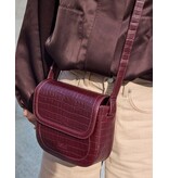 O MY BAG Nina - Dark cherry croco leather