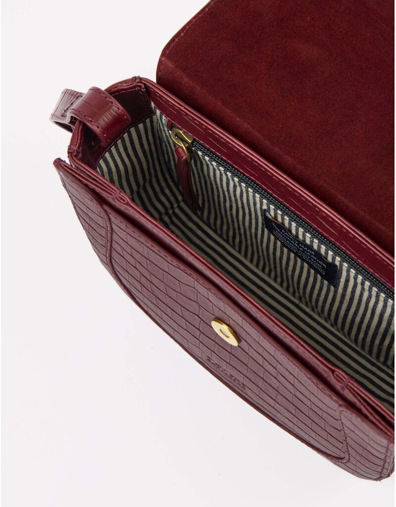O MY BAG Nina - Dark cherry croco leather