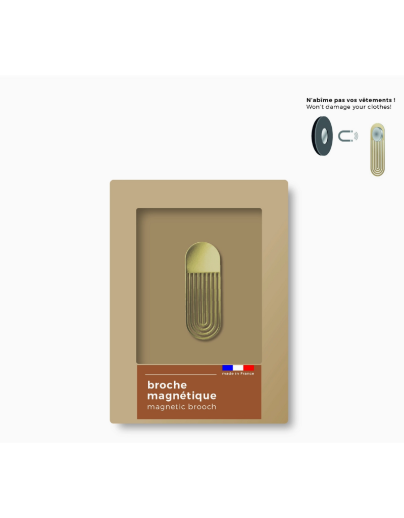 Tout Simplement Magnetische broche - langwerpig - goudkleur