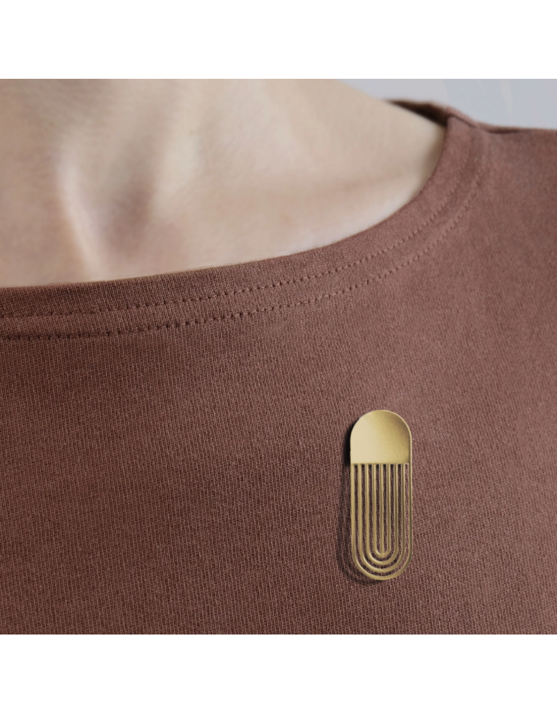 Tout Simplement Magnetische broche - langwerpig - goudkleur