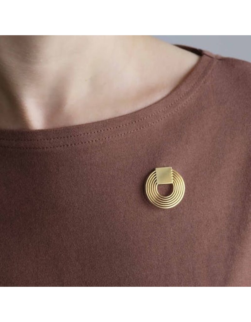Tout Simplement Magnetische broche - cirkel - goudkleur