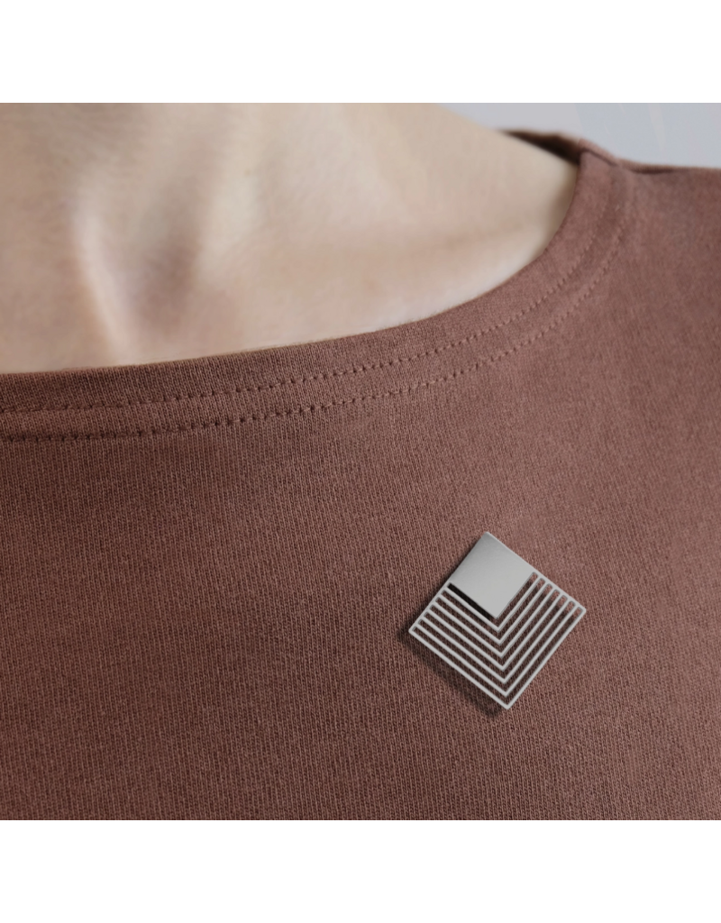 Tout Simplement Magnetische broche - vierkant - zilverkleurig