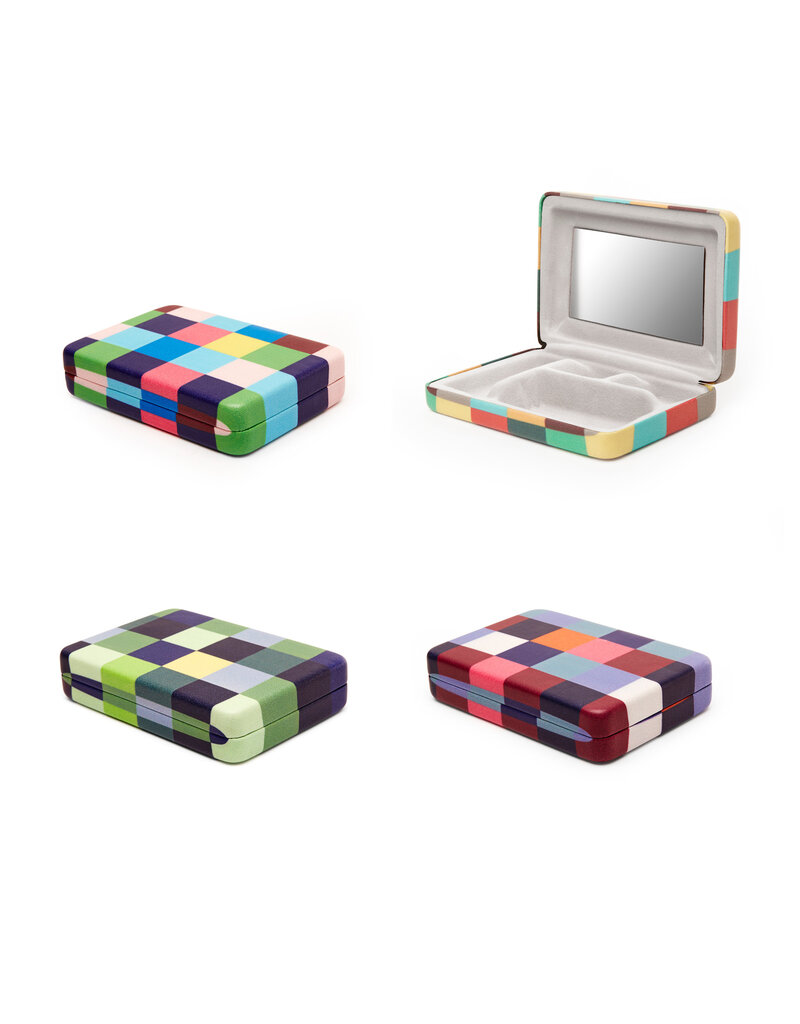 kikkerland Compact juwelendoosje - plaid