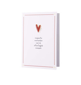 Zusss Wenskaart met broche 'Hartje' 'Magische momenten'...