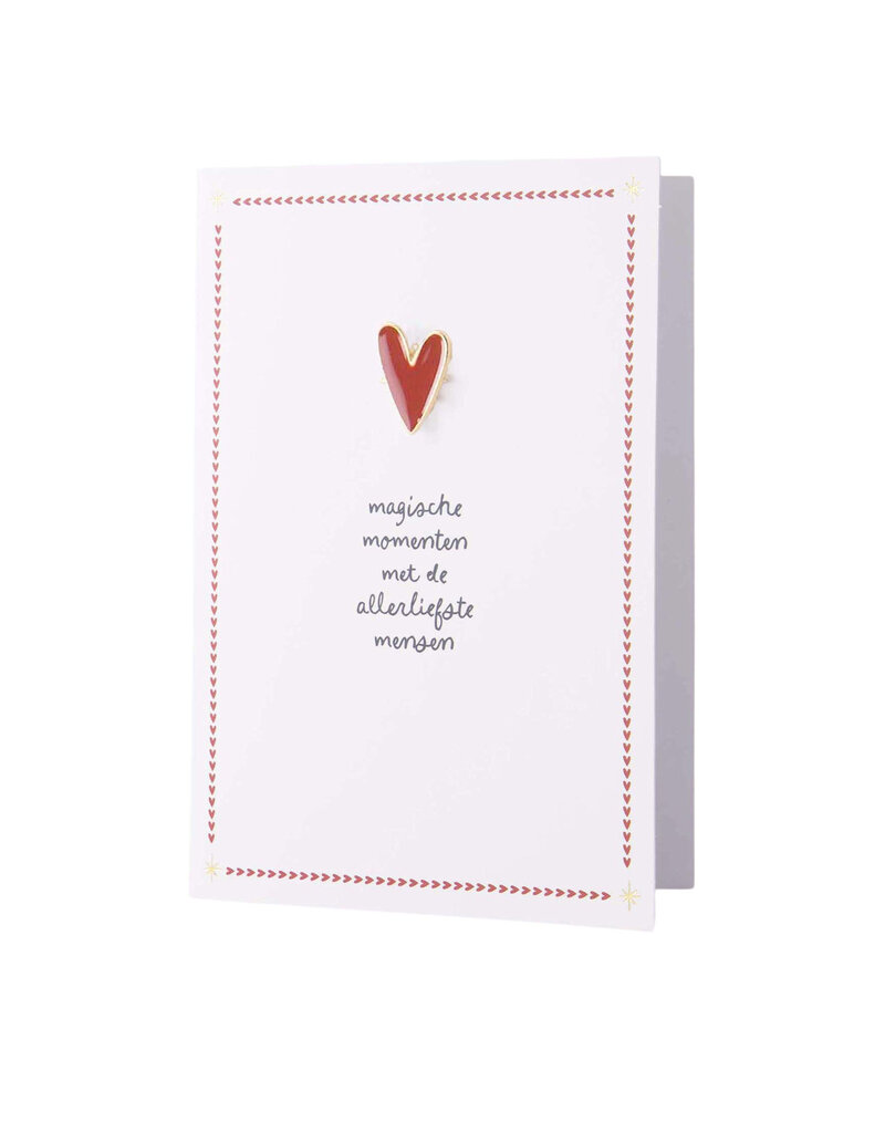 Zusss Wenskaart met broche 'Hartje' 'Magische momenten'...