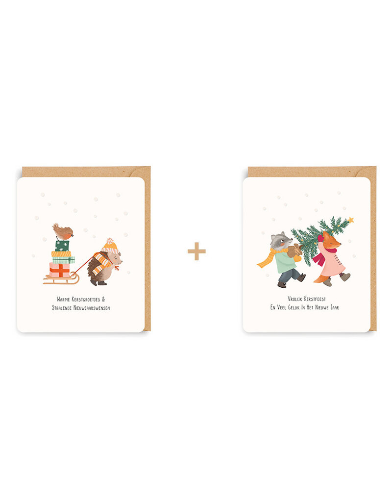 Enfant Terrible Doosje met 2 x 4  kerstkaarten en kraft envelop - LS 7457