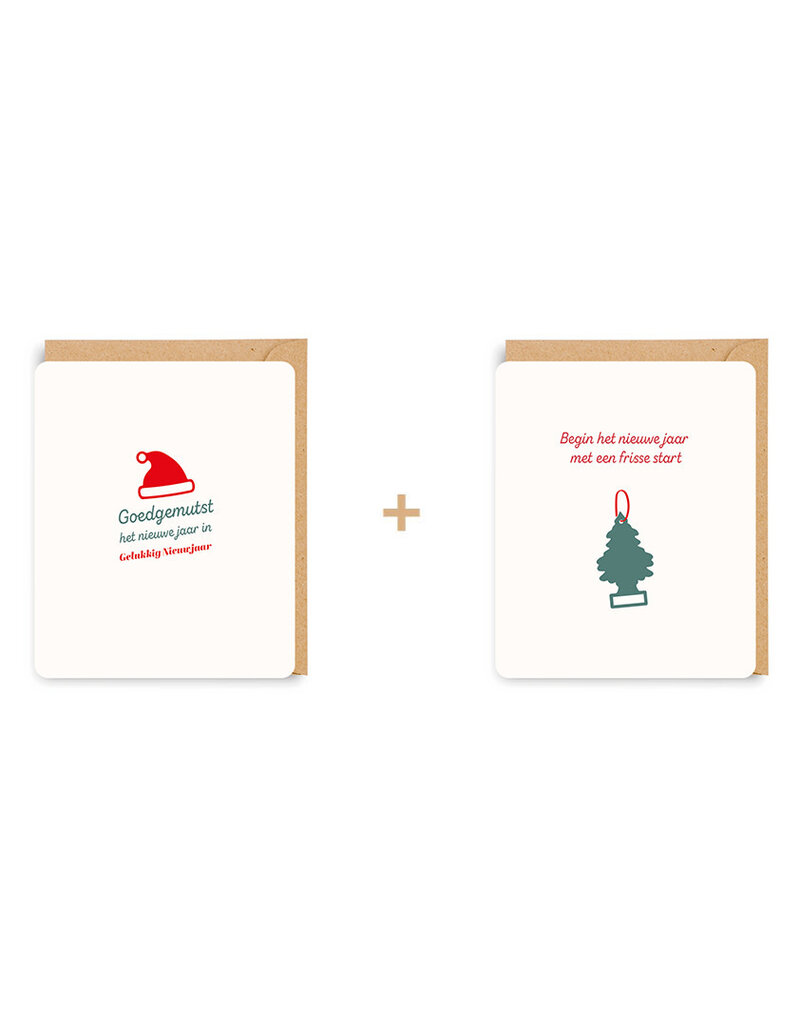 Enfant Terrible Doosje met 2 x 4  kerstkaarten en kraft envelop - QT7470