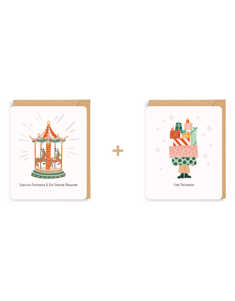 Enfant Terrible Doosje met 2 x 4  kerstkaarten en kraft envelop - LS7303