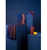 Wolvis Sjaal Myosotis 01 - Blue, dark maroon, copper - 195 cm x 40 cm
