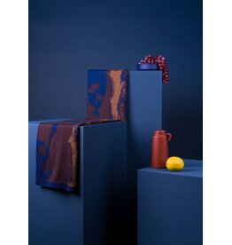 Wolvis Sjaal Myosotis 01 - Blue, dark maroon, copper - 195 cm x 40 cm