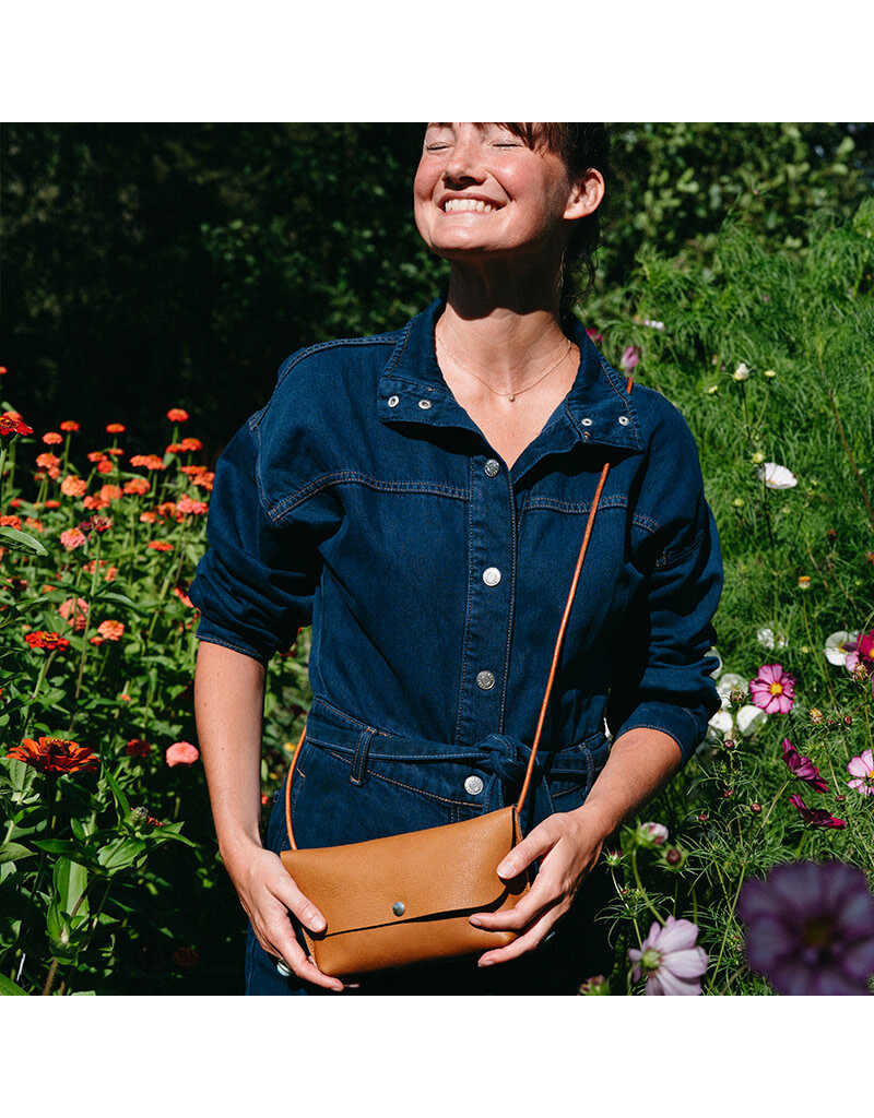 KEECIE Tas Secret Garden - Cognac used look