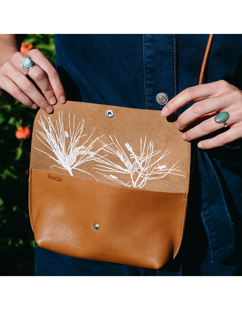 KEECIE Tas Secret Garden - Cognac used look