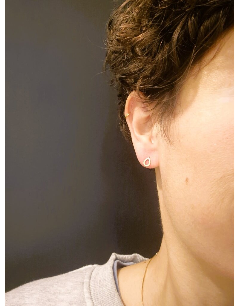 Katwalk Zilver Verguld zilver oorstekers - open druppeltjes