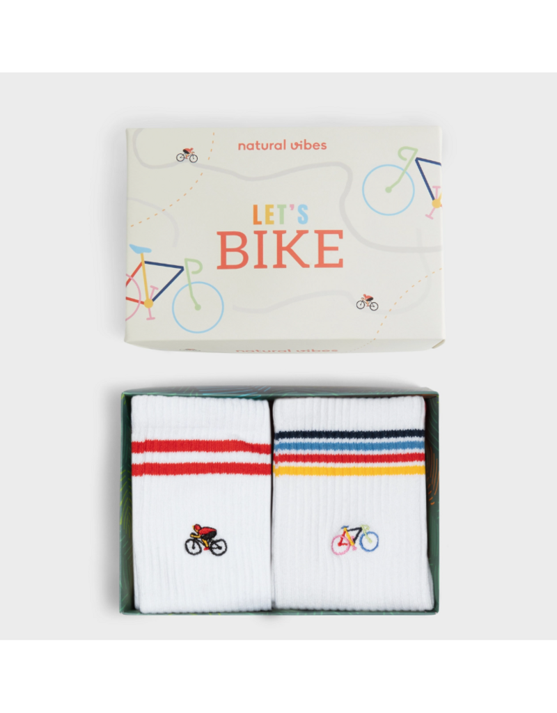 Natural Vibes 2-Pack Sokken 'Let's Bike' -  41/46