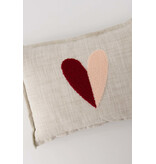 Zusss Kussen met roze -rood hartje 35x25cm