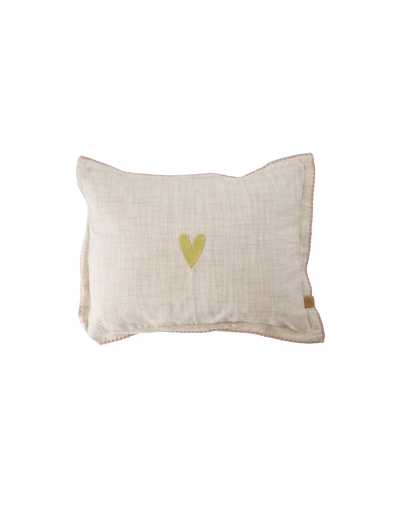 Zusss Kussen hartje met rand gestikt 35x25cm