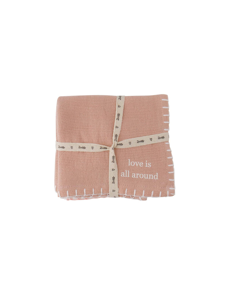 Zusss Set van 2 vaatdoekjes hartjes 'love is all around'