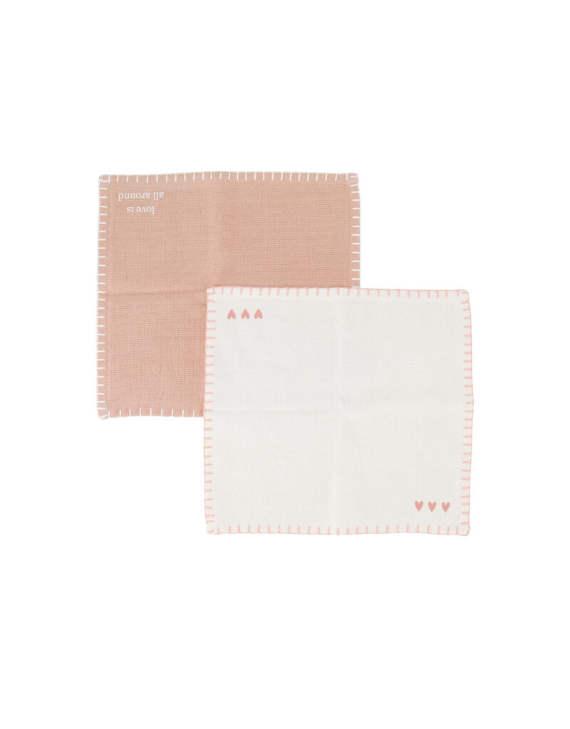Zusss Set van 2 vaatdoekjes hartjes 'love is all around'