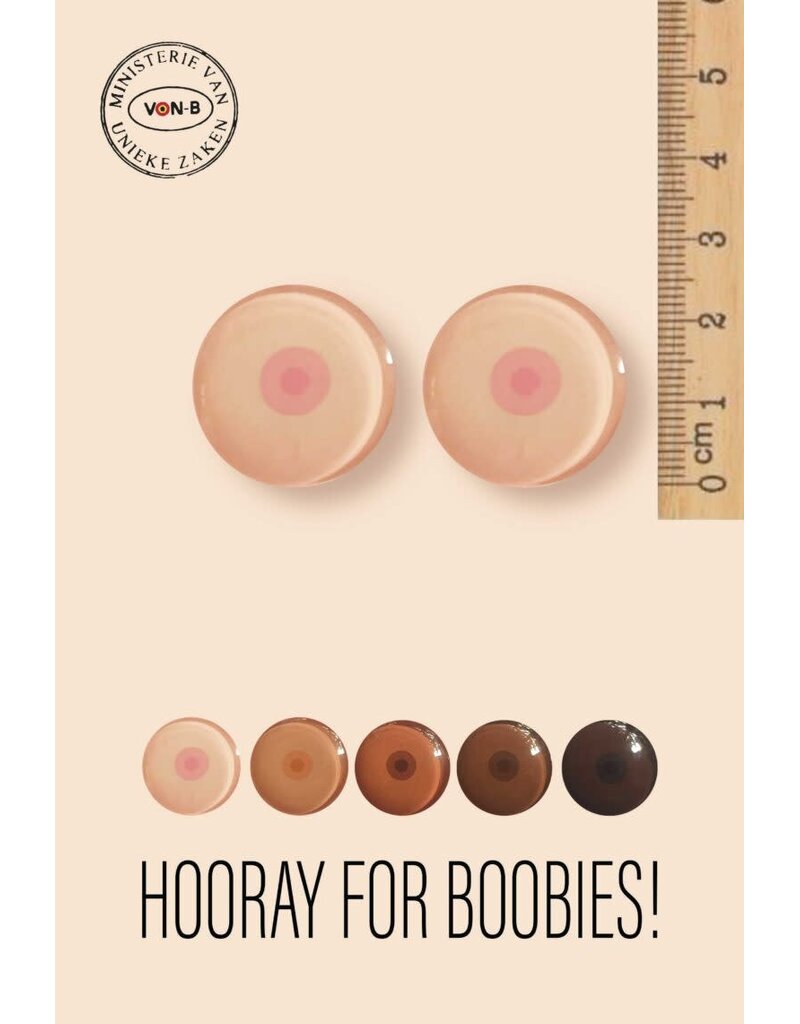 Ministerie van Unieke Zaken Hooray for Boobies! - Setje grote magneten  25mm