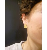 Katwalk Zilver Vergulde oorsteker- plooitjes