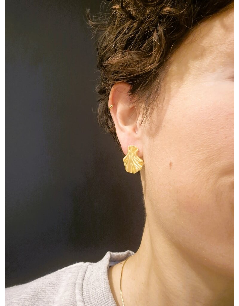 Katwalk Zilver Vergulde oorsteker- plooitjes