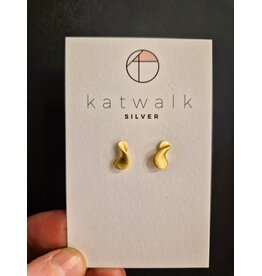 Katwalk Zilver Verguld zilver oorstekers - kleine draai