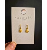 Katwalk Zilver Verguld zilver oorstekers - ringetje met bedeltje
