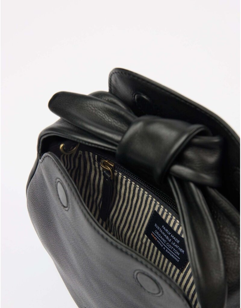 O MY BAG Coco Croissant - Black Soft Grain Leather