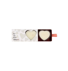 Zusss Set van 2 geurkaarsjes in doosje 'be my love story'