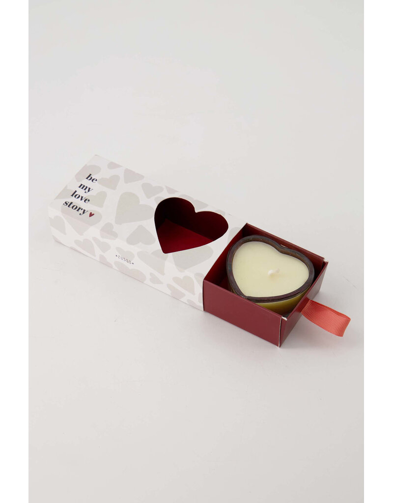 Zusss Set van 2 geurkaarsjes in doosje 'be my love story'