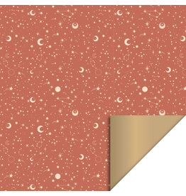 Inpakpapier Galaxy Cognac - Gold / dubbelzijdig - 70 cm x 3m