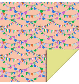 Inpakpapier Party Guirlande Bright - yellow / dubbelzijdig - 70 cm x 3m