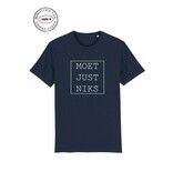 Ministerie van Unieke Zaken T-shirt 'Moet just niks' - donkerblauw