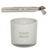 My Flame Lifestyle Geurkaars met wens-armband 'Powervrouw'