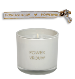 My Flame Lifestyle Geurkaars met wens-armband 'Powervrouw'
