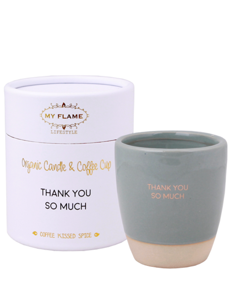 My Flame Lifestyle Geurkaars in koffiekopje - 'Thank you so much'