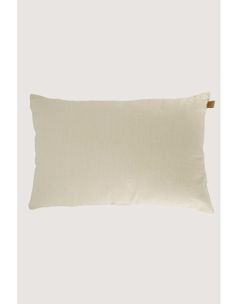 Zusss Kussen met streep in katoen/velvet 60x40cm - zandkleur