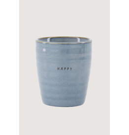 Zusss Koffiemok 'Happy' - blauw