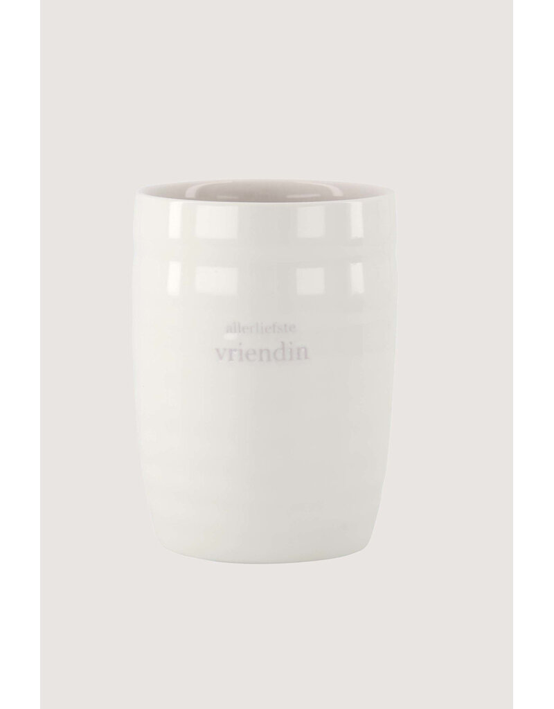 Zusss Koffiemok 'Allerliefste vriendin' - wit/lila