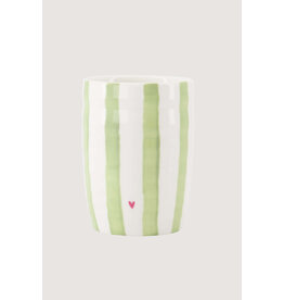 Zusss Koffiemok met lichtgroene streepjes en hartje