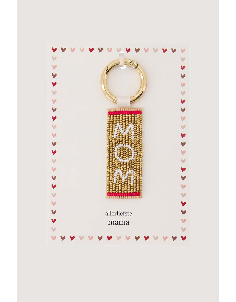 Zusss Sleutelhanger 'Mom'  op kaartje met 'allerliefste mama'